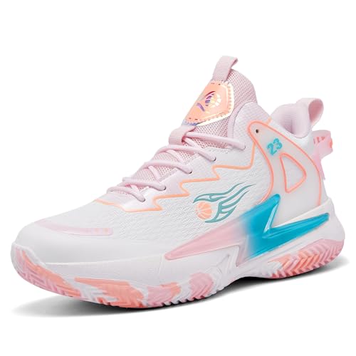 KIUSMETY Basketball Shoes for Womens Mens Fashion Comfortable Volleyball Sneakers Breathable High...