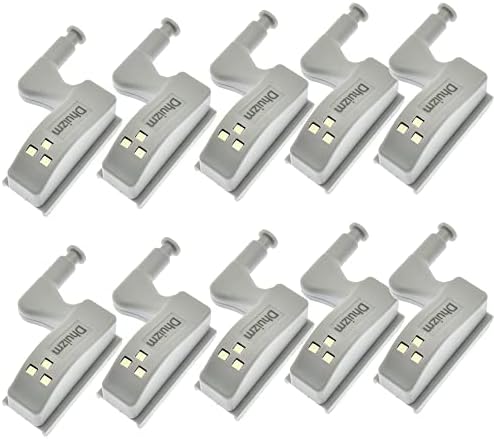10PCS Universal Cabinet Cupboard Hinge LED Light Sensor Light for Bedroom Kitchen Closet Night Lamp (Cold White)