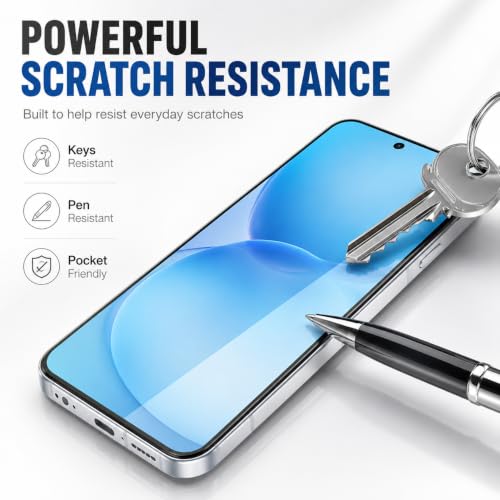 Image of FIRST MART Tempered Glass for Oppo Reno 16c, 9H 0.3 mm Full-Glue Screen Protector with Cable Protector, 3D Edge-to-Edge, HD Clear, Case-Friendly, Black, Pack of 1
