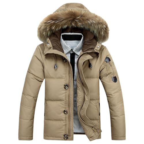 Mens Winter Parka Jacket Long Coat Warm Insulated Padded Puffy Ho...