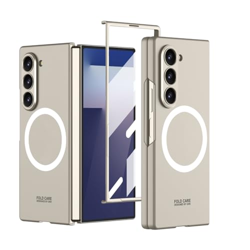Coque Samsung Fold 7 en or avec film protection et anneau