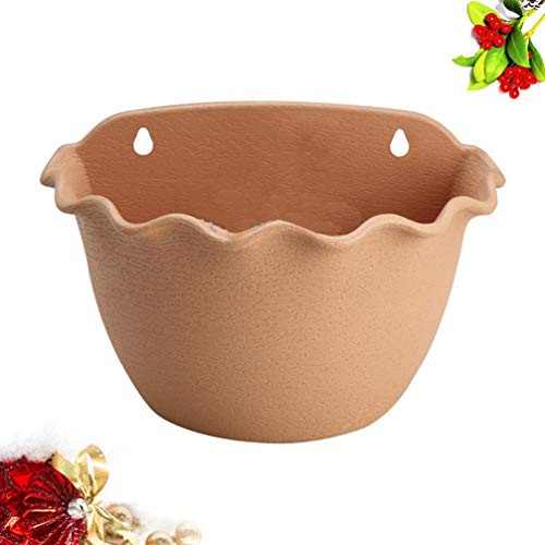 Doitool Flower Pots Outdoor Wall Flowers Plant Planter Pot Vertical Wall Mount Planter Pot Wave Hanging Flower Basket Railing Fence Planter Resin Gardening Container L Wall Mounted Planters #TOP6