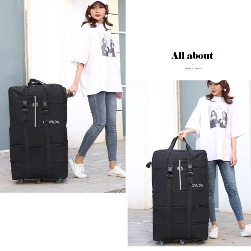 Gloyuda Expandable Foldable Luggage, 36'' Suitcase With Spinner Wheels, Rolling Duffel Travel Bag Large Capacity Collapsible Luggage, With 1 Combination Lock And 2 Fixing Straps, 1 Shoulder Strap #TOP5