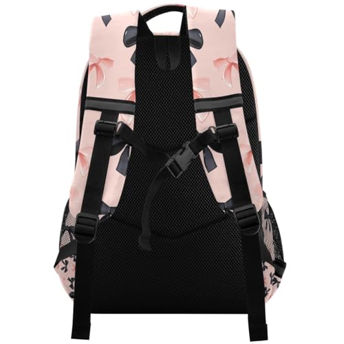 Pink Black Bows Pattern Backpacks for Kids School Bag Student Backpack Bookbag For Boys Girls Casual Bag2