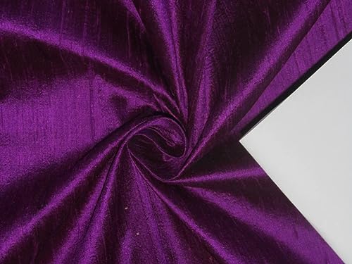 Tissu Dupioni 100 % pure soie violet 111,8 cm MM118 au mètre