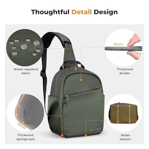 K&F CONCEPT Kameratasche, Kamera Sling Tasche Schultertasche Fotorucksack Klein, Wasserdichter Kamerarucksack, Verstellbarer Schultergurt Kamera Rucksack für DSLR/SLR Kamera Objektiv