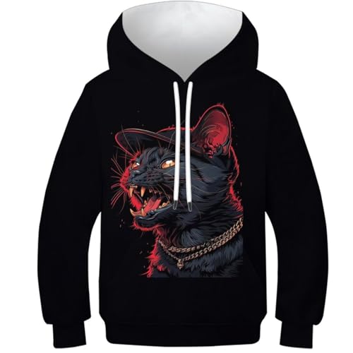 Sweat à capuche chaton 3D cadeau original pour anniversaire ado et enfant