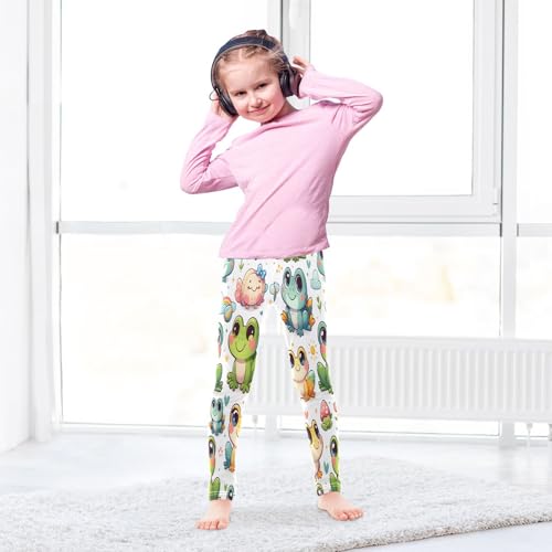 Bolaz Toddler Girls Leggings Printed Yoga Pants Leggings Green Yellow Cartoon Frog for Kids4