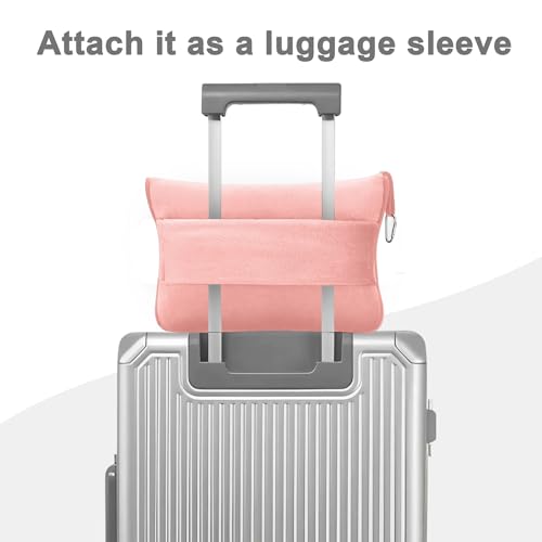 Image of Fleece Blanket 40 inchx65 inch for Travel with Portable Storage Bag (Solid Pink)