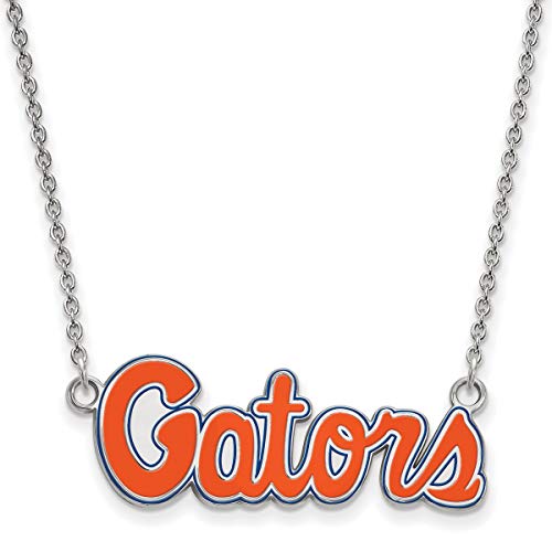 University of Florida Gators Orange Mascot Name Sterling Silver Pendant Necklace 40x24mm 18 Inches