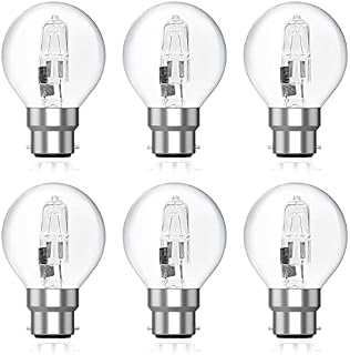 DoRight G45 / P45 B22 Halogen Goft Bulb, 28W LED Warm White 2700K Halogen Light Bulb, B22 Bayonet Cap Mini Globe Bulb - High Brightness 370lm - Dimmable (6 Pack)
