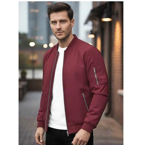 Image of MIA FASHION Jacket for Men Winter Wear Full Sleeves Jacket | Zipper Lightweight Jacket | Casual Bomber Regular Fit