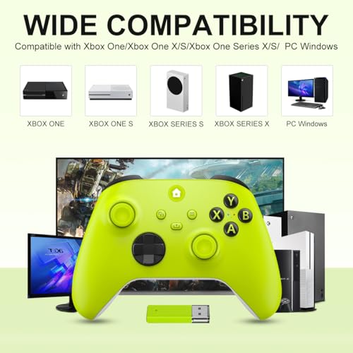 Wireless Xbox Controller Compatible with Xbox One,Xbox Series X/S,Xbox One X/S,Windows PC,Xbox One Controller Wireless with 3.5 mm Audio Jack,with 2.4GHz Wireless Adapter,Yellow