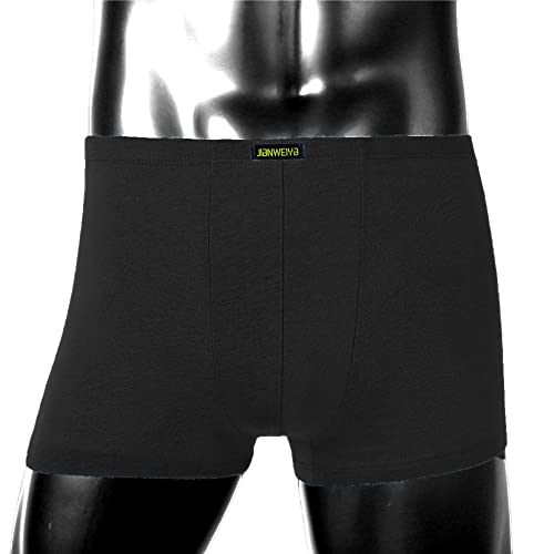 Cotton Men's Boxer Shorts Underwear,Plus Size Boxer Brief, Loose Fit Soft Stretchy Trunks 4 Pack,US 4XL, Black(4 Pack)2