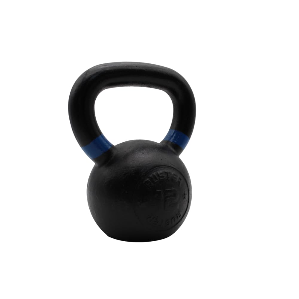 RUSTER Kettlebell Cast Iron 4-32kg Pesa Rusa Hierro Fundido con Revestimiento en Polvo - Pesa para Entrenamiento de Fuerza, Resistencia y Equilibrio - Codificación por anillo colores
