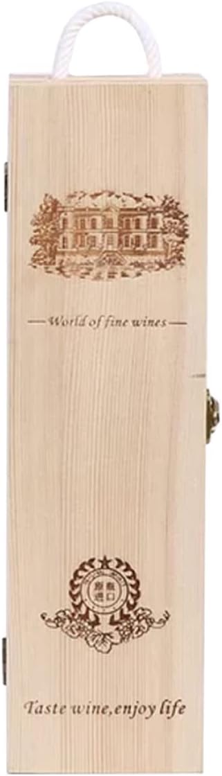 SOLUSTRE Elegant Wooden Wine Bottle Box Vintage Style Red Wine Box Sparkling Saver Home Decor