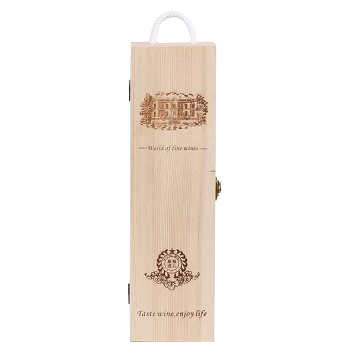 SOLUSTRE 1pc Box Solid Wood Red Wine Packaging Box Decorative Rustic Wine Packing Retro Key Covers Wine Storage Decoration Household Wine Case Khaki