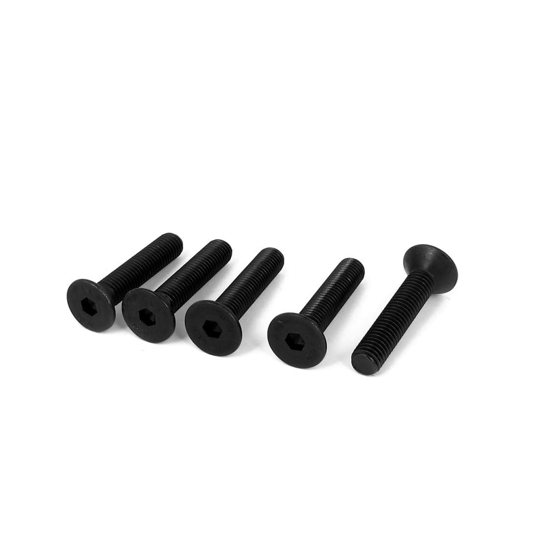 TOP-VIGOR 5Pcs Hex Socket Countersunk Head Screw Bolts, M10 x 50mm Alloy Steel Flat Head Socket Cap Screws Bolts Fasteners for Bicycle Motorcycle Repair, Machinery, Household Appliances, Black