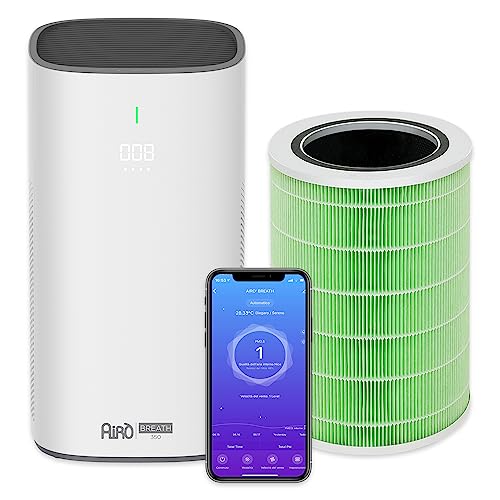 VisionAir Purificatore D'Aria Per Grandi Ambienti - Copertura 1800 M³/h - Display AQI E PM2.5 - Silenzioso 20dB - Filtro HEPA H13