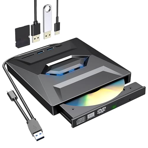 【Plug and Play, comodo e veloce】L'unità CD DVD esterna USB 3.0 Type C offre una semplice funzionalità plug and play senza installazione di driver. Basta collegare l'unità al tuo laptop o computer desktop e goditi l'accesso immediato ai tuoi dischi. È compatibile con Windows XP/Vista/7/8/10/11, Linux e Mac OS.