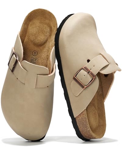 Image of Project Cloud 100% Genuine Leather Footbed Clogs for Women - Memory Foam Arch Support Slippers for Women - Trendy Slip-ons Women's Mules & Clogs Sandals