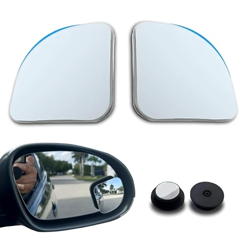 WZP 2 PCS Car Blind Spot Mirror, 360° Adjustabe HD Glass Blind Spot Mirrors, Fan Shaped Auto Side Wide Angle Safety Convex Rearview, Universal for Car Truck Van