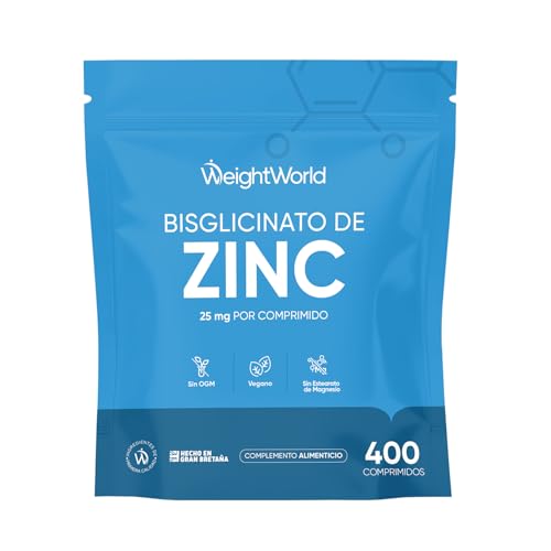 Bisglicinato de Zinc 25mg, 400 Comprimidos, +1 Año de Suministro, Contribuye al Funcionamiento Normal del Sistema Inmune (EFSA), Apto para Veganos, Sin Estearato de Magnesio ni OGM