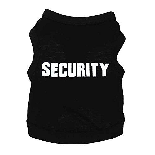 Harikaji Pet Clothes, Cool Security Vest Pet Puppy T-Shirt Cotton Clothing Apparel Cat Spring Summer Breathable Sleeveless Harness Costume Clothes for Small Dogs (L, Black)