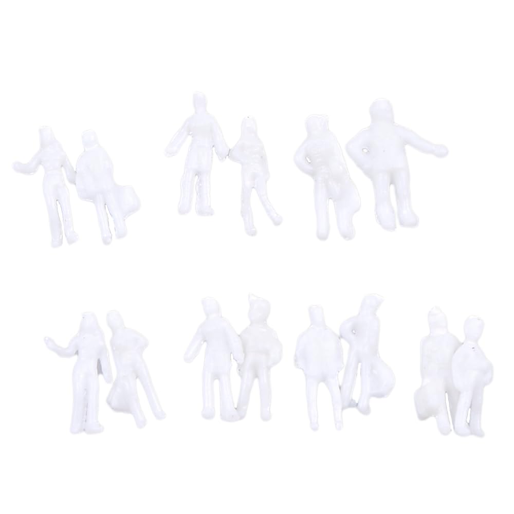 ZJIA 1:300 Scale White Unpainted Model Figure Train Passenger DIY Paint (Pack of 100)