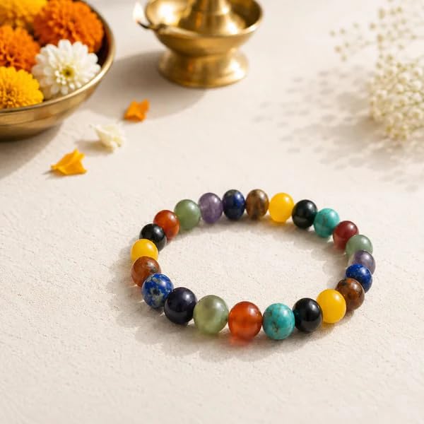 Image of Beaded Bracelet for Men & Women | Stretchable Handmade Prayer Meditation Yoga Wrist Bracelet | Stylish Everyday Wear | Free Size
