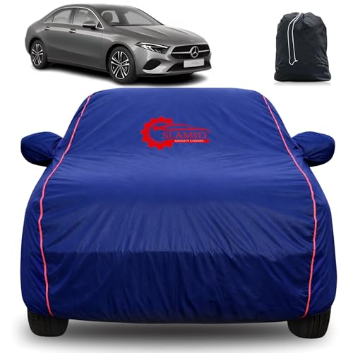 Image of 100% Waterproof Car Cover for Mercedes A Class | All-Weather, Dustproof & UV Protection | Heavy-Duty 3-Layer Fabric | Custom Fit with Mirror & Antenna Pocket | Navy Blue