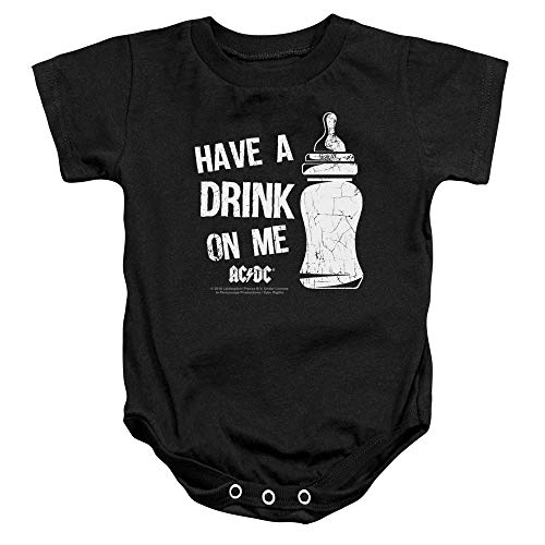 Popfunk ACDC Cradle Rock Baby Onesie Bodysuit, Black (12 Months)