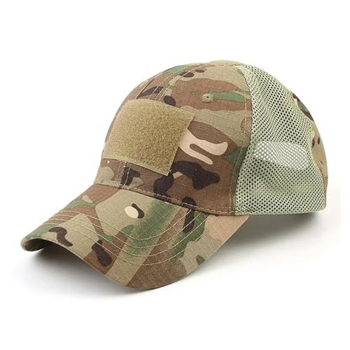ESUKAR Casquette réglable en maille camouflage Multicam pour l'extérieur, style militaire, airsoft, pêche, chasse, randonnée, basket-ball, Cp, 6 3/4-7 5/8