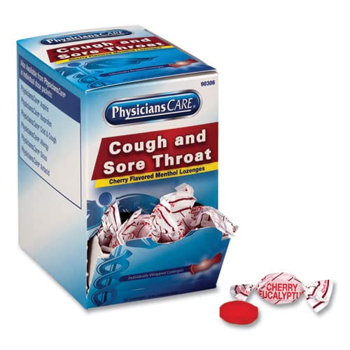 Physicianscare Cough And Sore Throat, Cherry Menthol Lozenges, 50 Individually Wrapped Per Box #TOP2