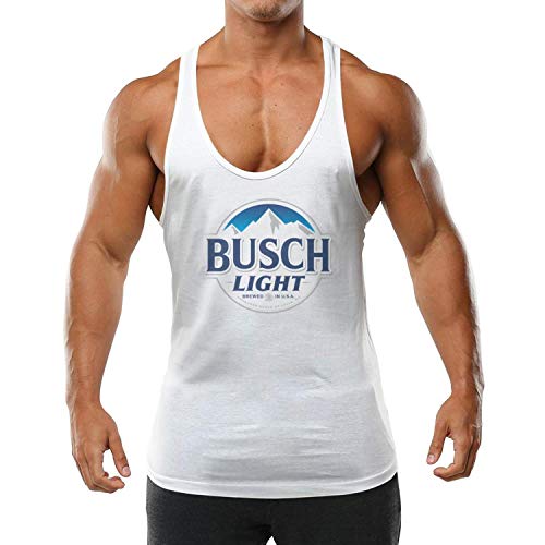 Mens Busch-Light-Beer-Sign- Tank Tops Classic Cotton Men's Muscle T-Shirt