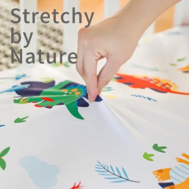 Crib Sheet for Boys and Girls, Super Soft Microfibre Crib Sheet Set, Breathable Cot Sheet, for Cot and Toddler Mattress, 130x70x20cm, 4pcs