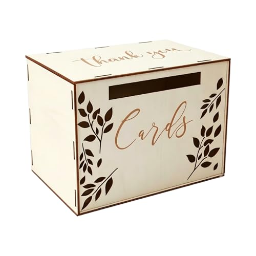 Caja de tarjetas de madera para organizar felicitaciones en bodas 7