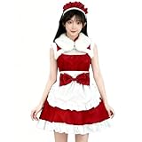 [Yi-gog] クリスマス メイドコスプレサンタ ワンピース レディースコスプレ 衣装 可愛い お姫様風 ンピース 文化祭 ファッションパーティーイベント 仮装服