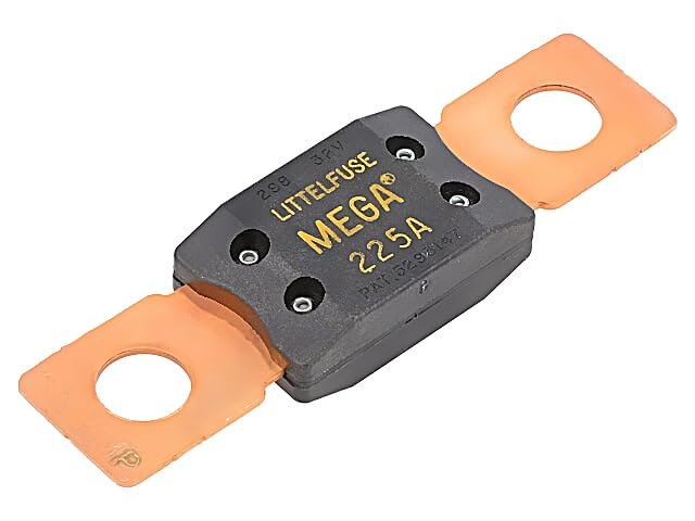 Fusible 225A 32VDC MEGA Littelfuse pour éviter les pannes et surcharges de batterie