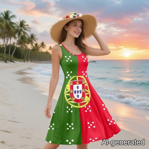 Image of Renewold Women's Sleeveless Tank Dress with Pockets, Casual Scoop Neck A-Line Sundress for Summer, Travel and Vacation