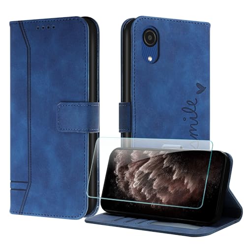 JayModCase Coque pour Samsung Galaxy A03 Core avec Protection écran, Étuis Rabat Folio Housse Cuir Portefeuille [Emplacements Cartes] Magnétique Support...