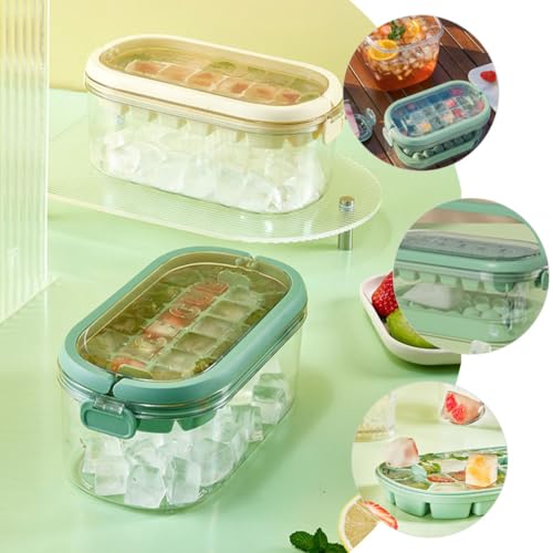 Molde para cubitos de hielo de silicona con tapa miniatura 3
