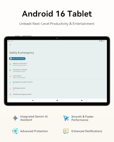 Image of TABWEE T30 Tablet 11 inch Android 16 Tablet with Gemini 4.0 | 64GB ROM 16GB RAM Storage 4TB Expandable,7000mAh Battery,1280x800 IPS Touch Screen, WiFi,for Family and Business Bulk Buying
