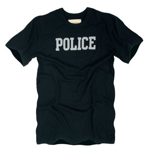 Rapiddominance Policía Basic Felt aplique Tee, Black, X-Large by rapid Dominance
