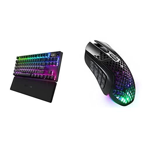 SteelSeries New Apex Pro TKL Wireless 2023 Ed. - World's Fastest Mechanical Gaming Keyboard & Aerox 9 Wireless â Ultra-Lightweight Wireless Gaming Mouse â 18000 CPI â TrueMove Air Optical Sensor