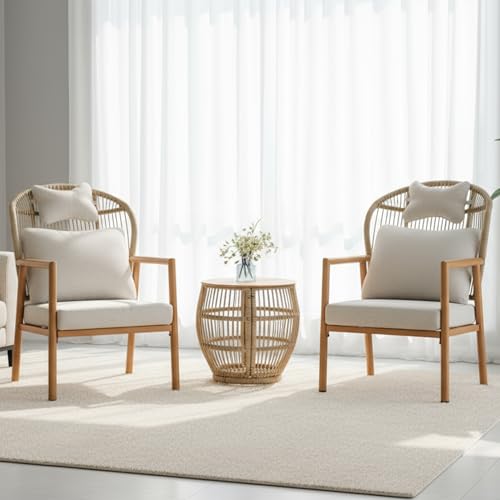 DAYARUS Rattan Chair Set with Table
