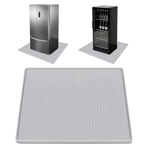 Image of Lorvain Mini Fridge Silicone Mat 24"x24"x0.8", Non-Slip Spill-Proof Under Refrigerator Mat with Raised Edges Mini Fridge Drip Pan Prevent Water Leakage and Floor Damage