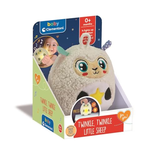 Clementoni Twinkle Twinkle Little Sheep with Lights, 17499, Soft Plush for Toddlers 0+, Multi-coloured, Small - Image 2