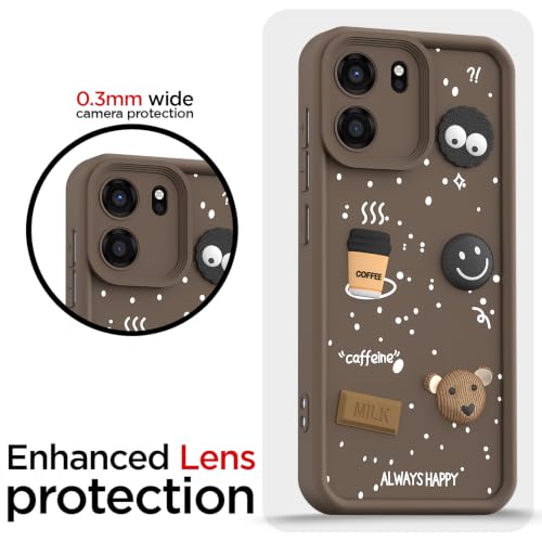 Image of Pikkme Back Cover for OnePlus Nord CE 6 5G | 3D Bear Silicone Cute & Fun Coffee Cartoon | Full Body Protection Bumper Case (Brown)