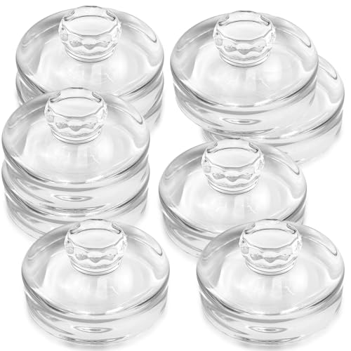 Nexboraque 9 Pack Fermentation Glass Weights with Easy Grip Handles, Clear Canning Weights and Pickling Glass Weight for Wide Mouth Mason Jars, Fermenting Kit, Kimchi, Sauerkraut
